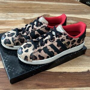 Clearout SALE Adidas Original Superstar Shell Toe Low Top Leopard Cheetah Art